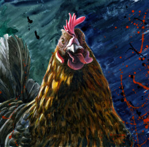 Triptychon „Die Herolde“, (2) ... radeau..., 74 x74 cm, 700 € mit Rahmen